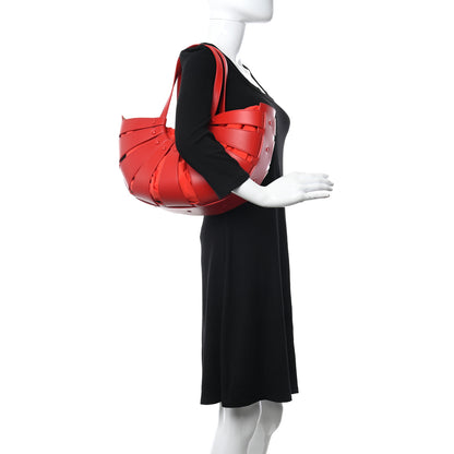 Bottega Veneta French Calfskin Shell Bag Chili Tomato 2 of 10