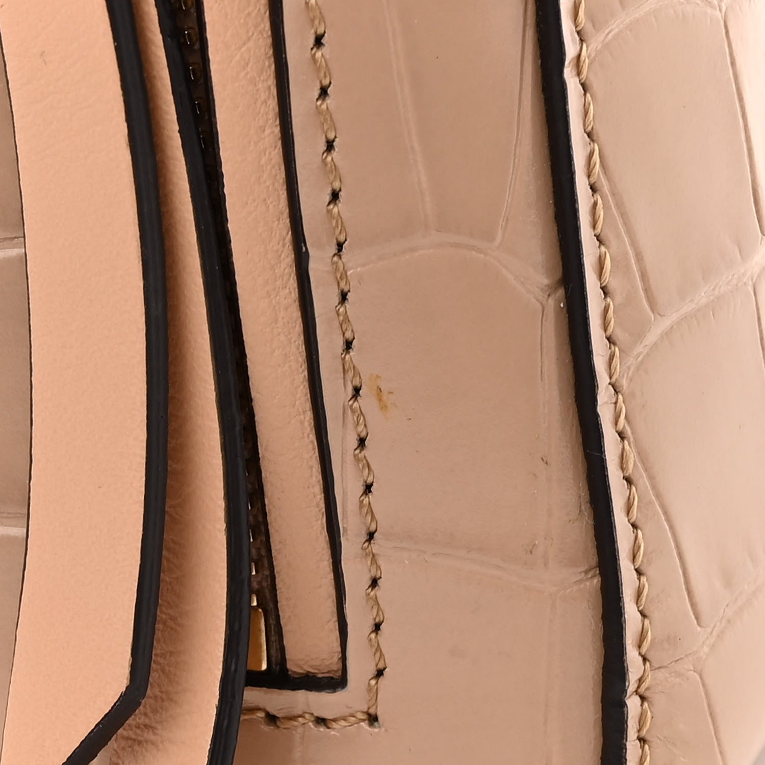 Chloe Calfskin Crocodile Embossed Small Faye Day Shoulder Bag Beige 11 of 13