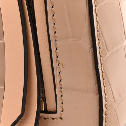 Chloe Calfskin Crocodile Embossed Small Faye Day Shoulder Bag Beige 11 of 13