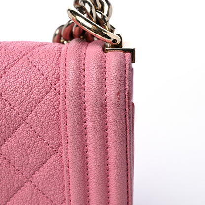 Chanel Caviar Quilted Small Boy Flap Pink 12 of 15