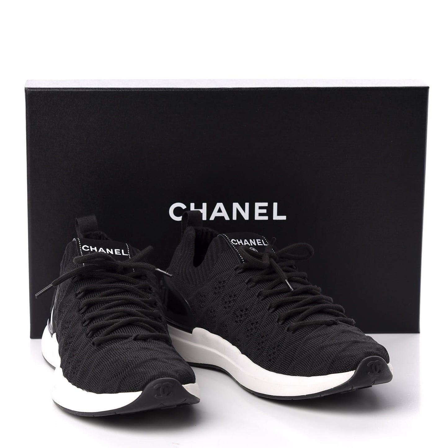 Fabric Logo Sneakers 38 Black