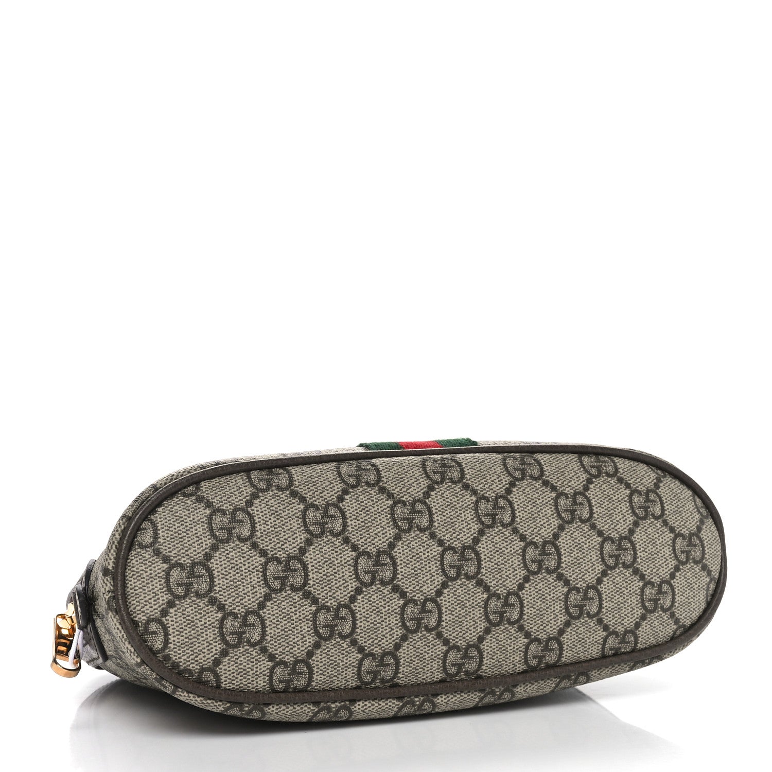 Gucci GG Supreme Monogram Textured Calfskin Web Large Ophidia Cosmetic Case Beige Ebony New Acero 4 of 11