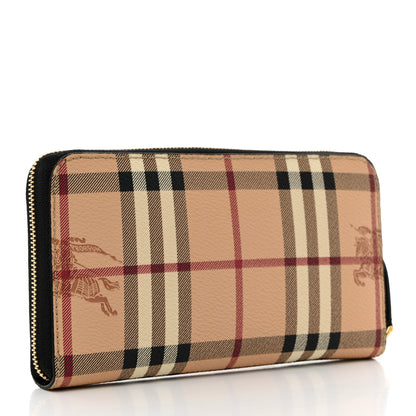 Burberry Haymarket Check Large Ziggy Zip Around Wallet Black 3 of 9