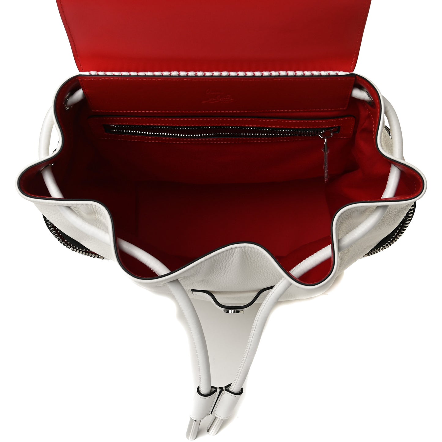 Calfskin Embroidered Explorafunk Backpack White