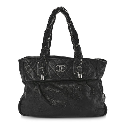 Chanel Distressed Lambskin Vintage Ligne Lady Braid Tote Black 1 of 10