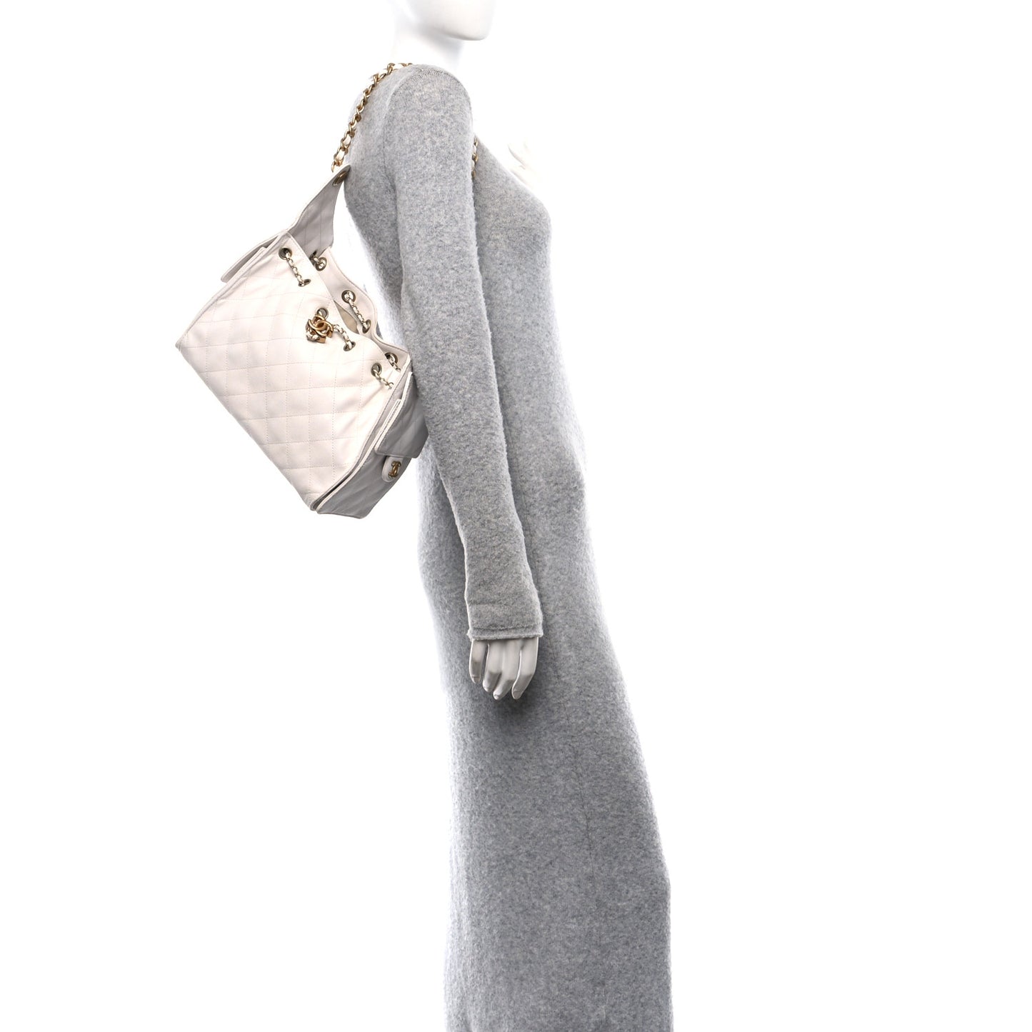 Caviar Quilted Small Chanel 25 Handbag White