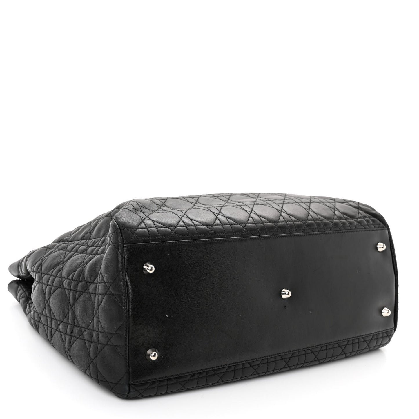 Lambskin Cannage Large Soft Lady Dior Shopping Tote Black