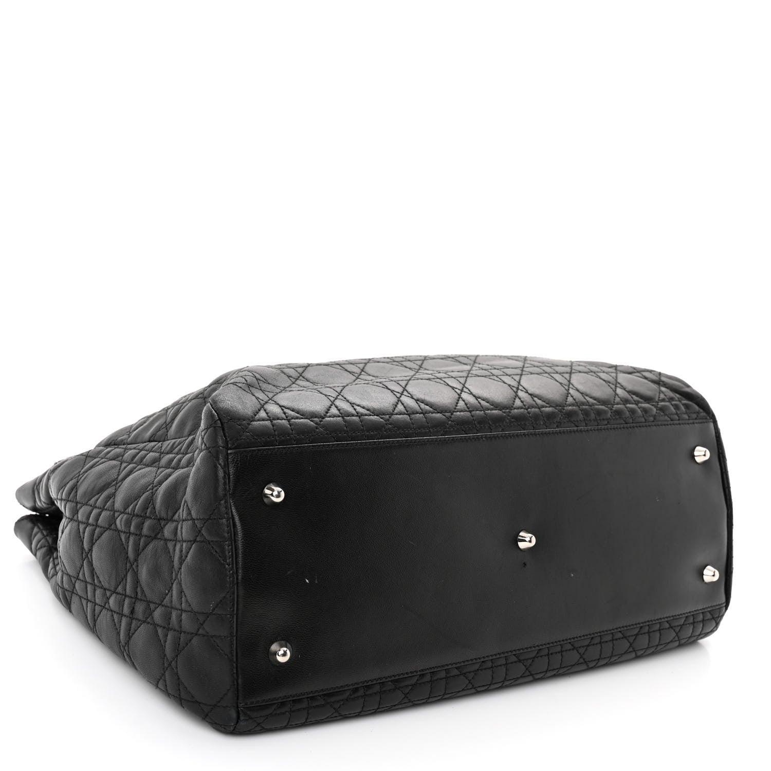 Christian Dior Lambskin Cannage Large Soft Lady Dior Shopping Tote Black 4 of 10