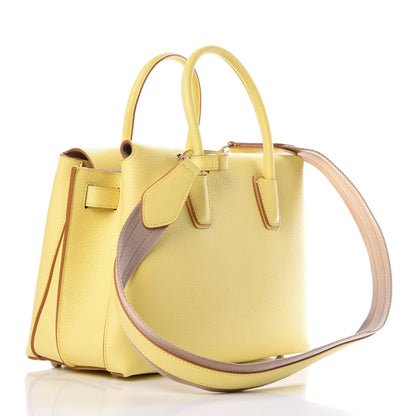 MCM Grained Calfskin Medium Milla Tote Custard Yellow 3 of 7