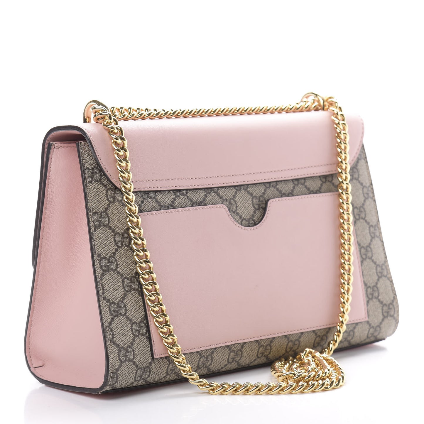 GG Supreme Monogram Calfskin Medium Padlock Shoulder Bag Beige Perfect Pink