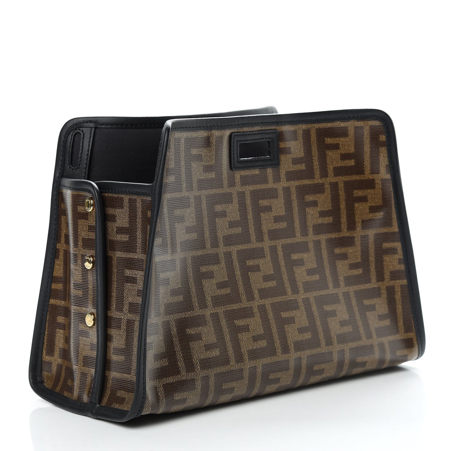 Glazed Fabric Vitello Century FF 1974 Stamp Patch Mini Peekaboo Defender Cover Mogano Panna Black