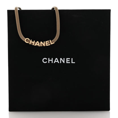 Chanel Mesh Logo Choker Necklace Gold 5 of 5