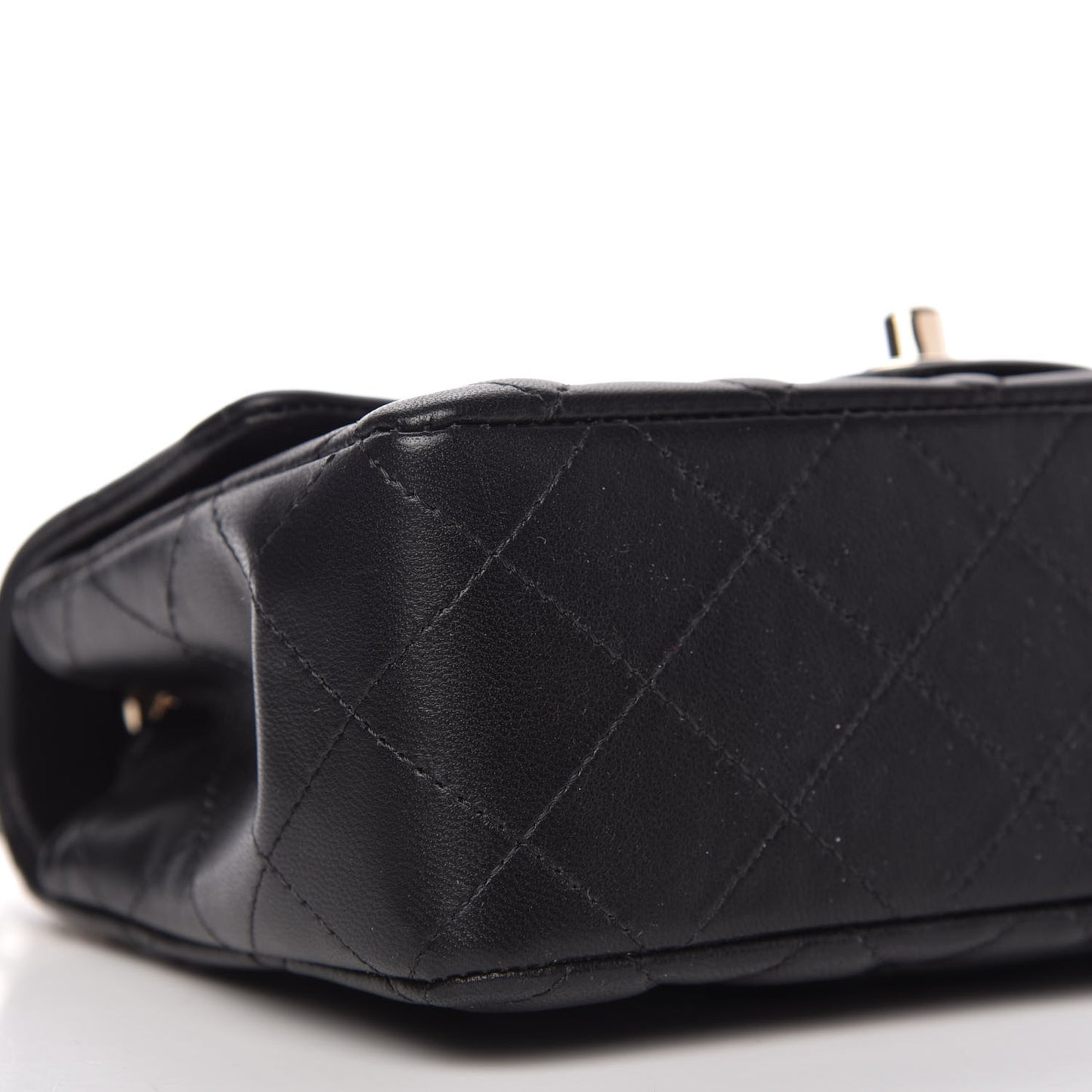 Lambskin Quilted Mini Coco Charms Rectangular Flap Black