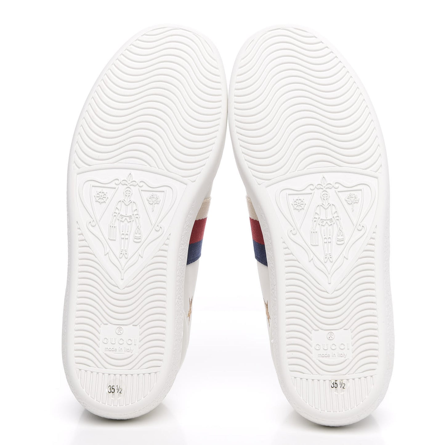 Calfskin Bee Star Embroidered Sylvie Web Ace Sneakers 35.5 White