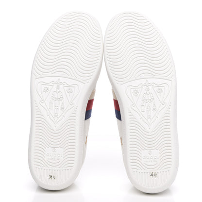 Gucci Calfskin Bee Star Embroidered Sylvie Web Ace Sneakers 35.5 White 5 of 9