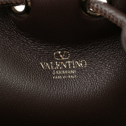 Valentino Garavani Toile Iconographe Nappa Mini Vlogo Signature Bucket Bag Naturale Black Fondant 6 of 9