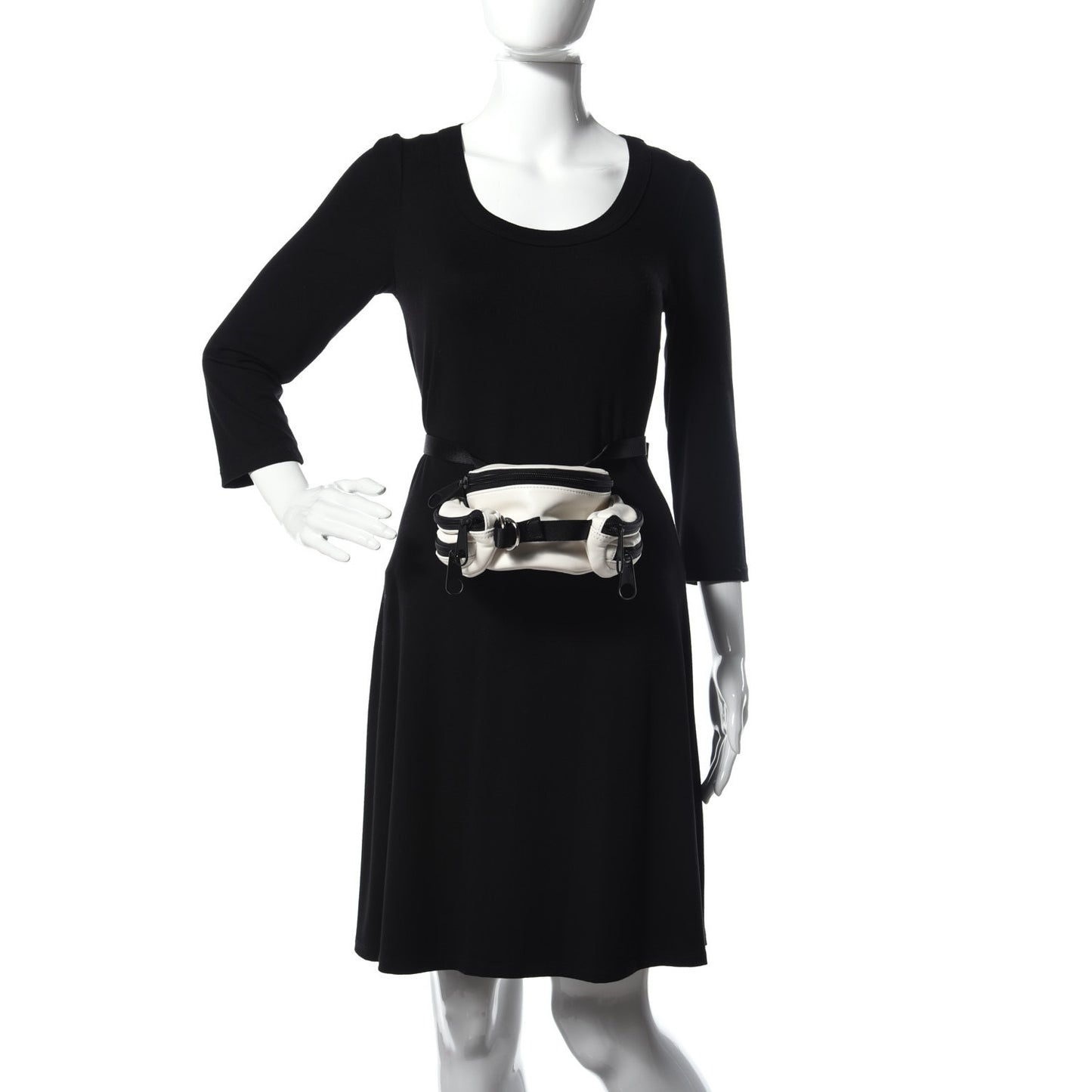 Lambskin Belt Bag White Black