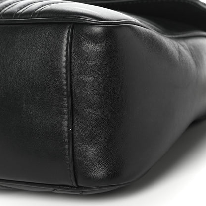 Gucci Calfskin Matelasse Small GG Marmont Top Handle Shoulder Bag Black 11 of 13
