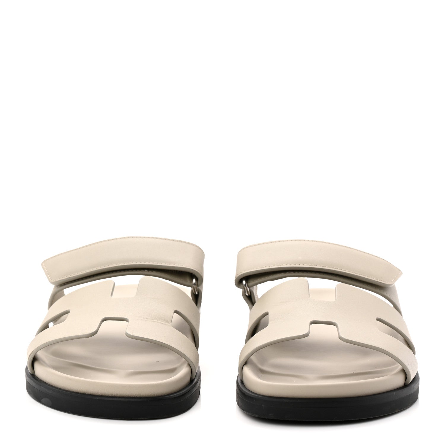 Hermes Calfskin Womens Chypre Sandals 36.5 Beige Esquisse 2 of 10
