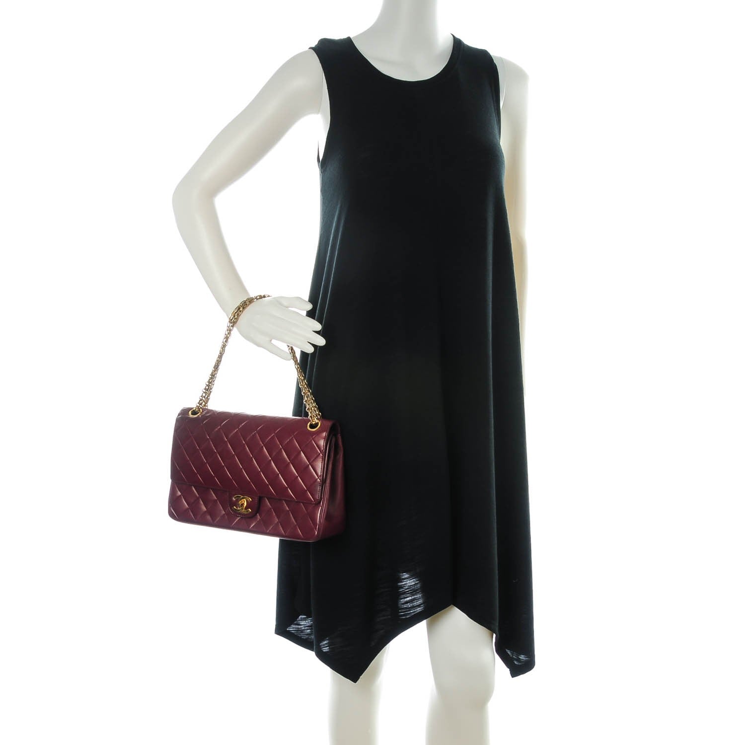 Chanel Lambskin Quilted Medium Double Flap Bijoux Chain Bordeaux 2 of 10