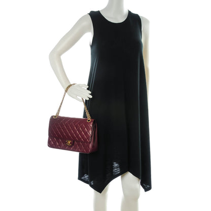 Chanel Lambskin Quilted Medium Double Flap Bijoux Chain Bordeaux 2 of 10