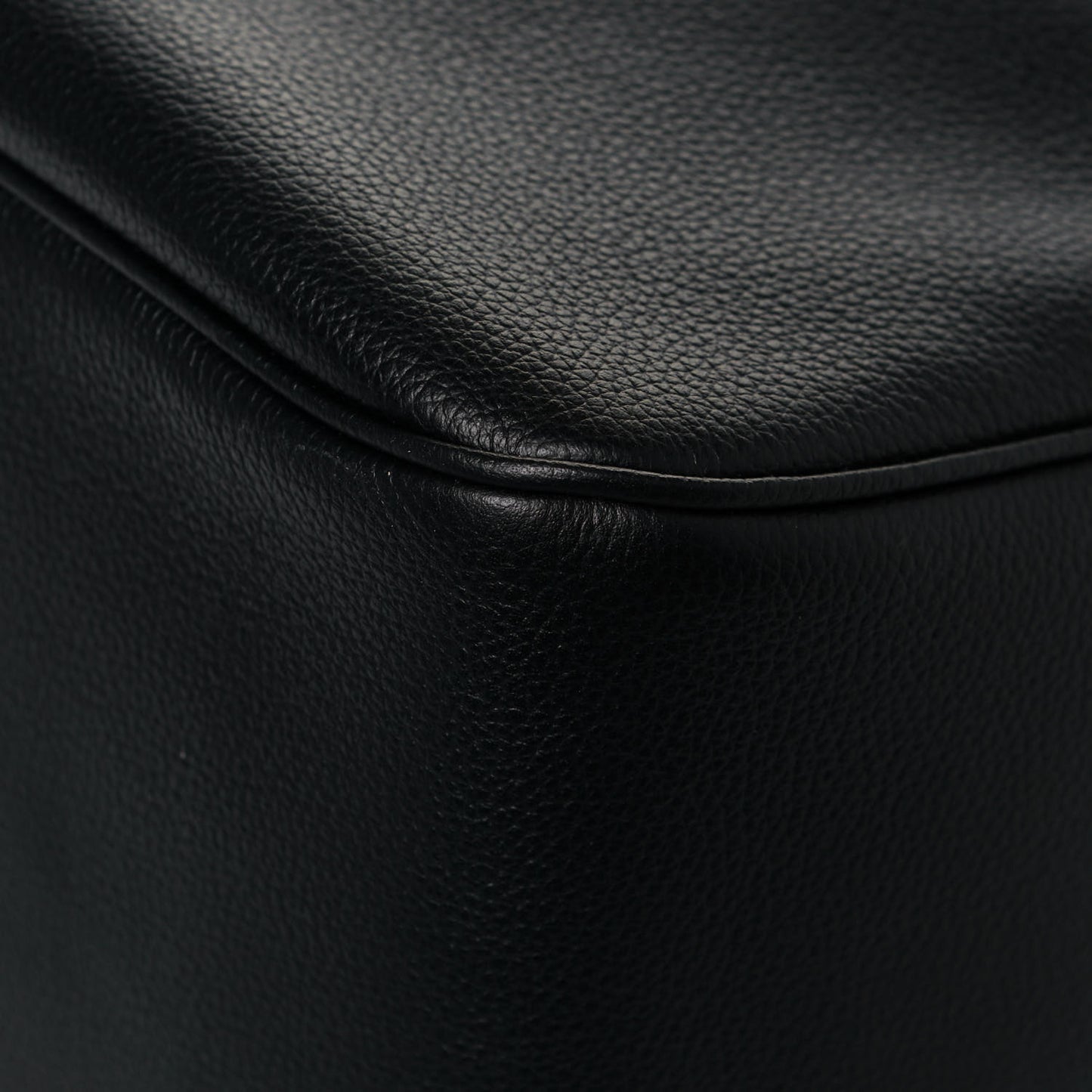 Grained Calfskin La Medusa Bucket Bag Black