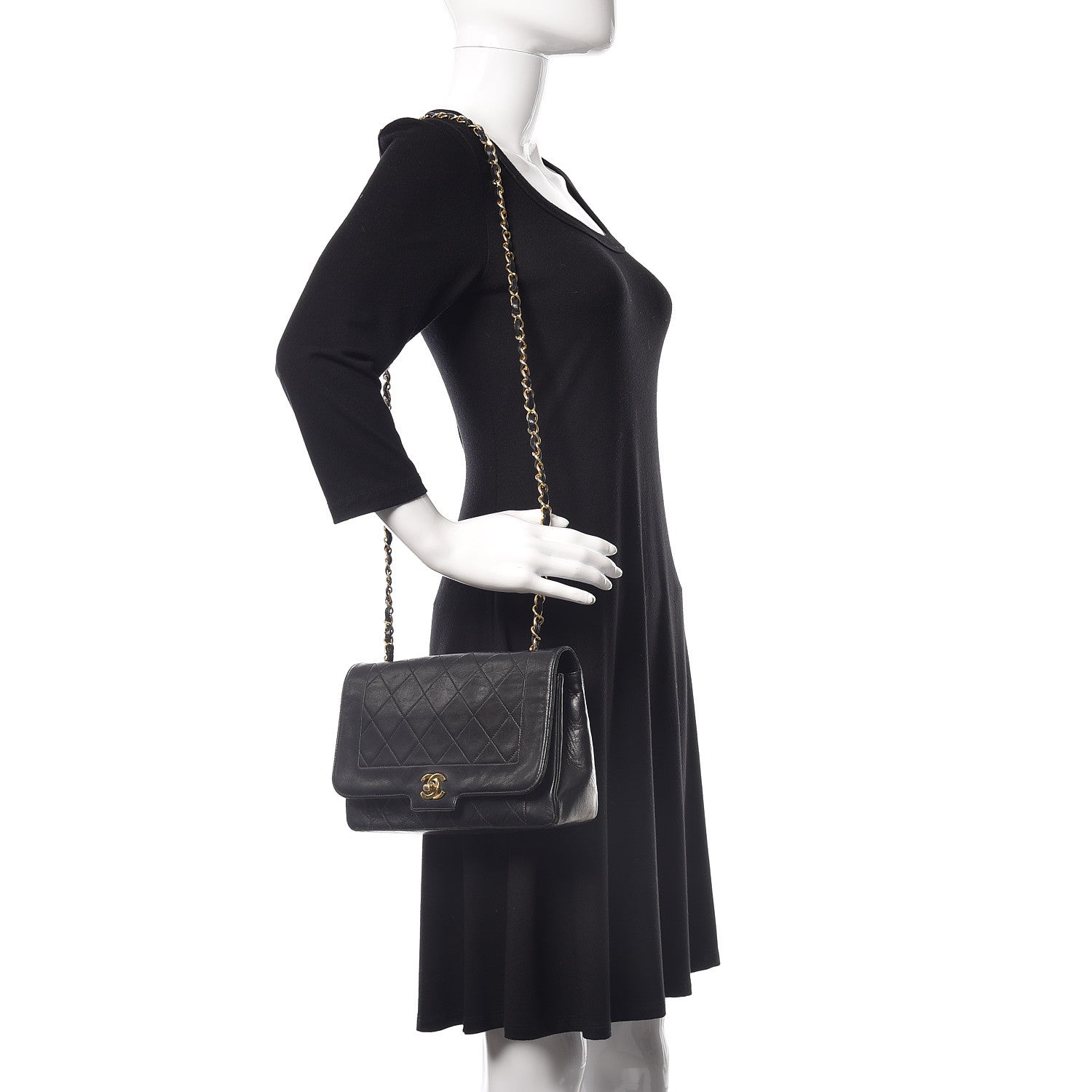 Chanel Lambskin Quilted Medium Single Flap Black 2 of 20