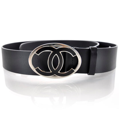 Chanel Leather CC Logo Belt 105 42 Black 1 of 7