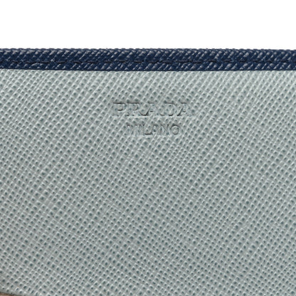 Prada Saffiano Metal Continental Flap Wallet Bleuette Lago White 6 of 10