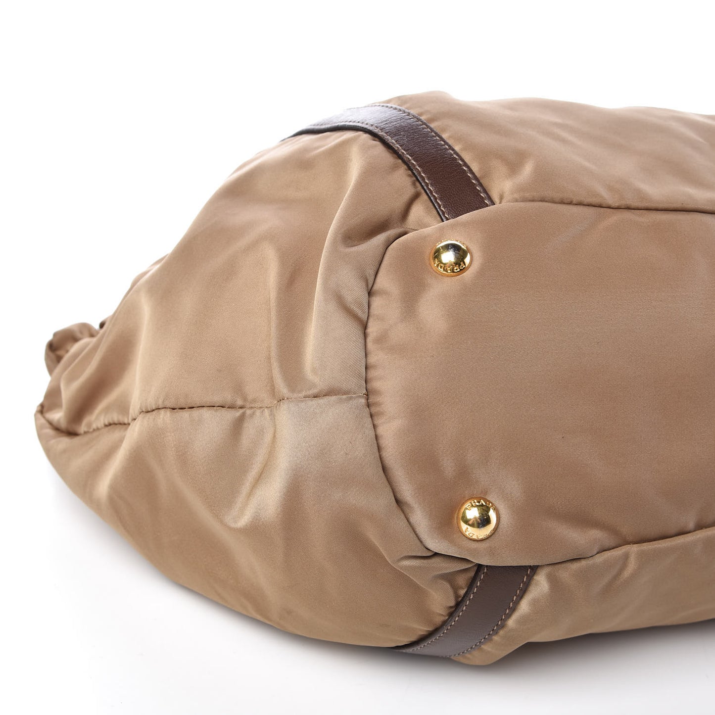Tessuto Nylon Jacquard Logo Tote Cammello