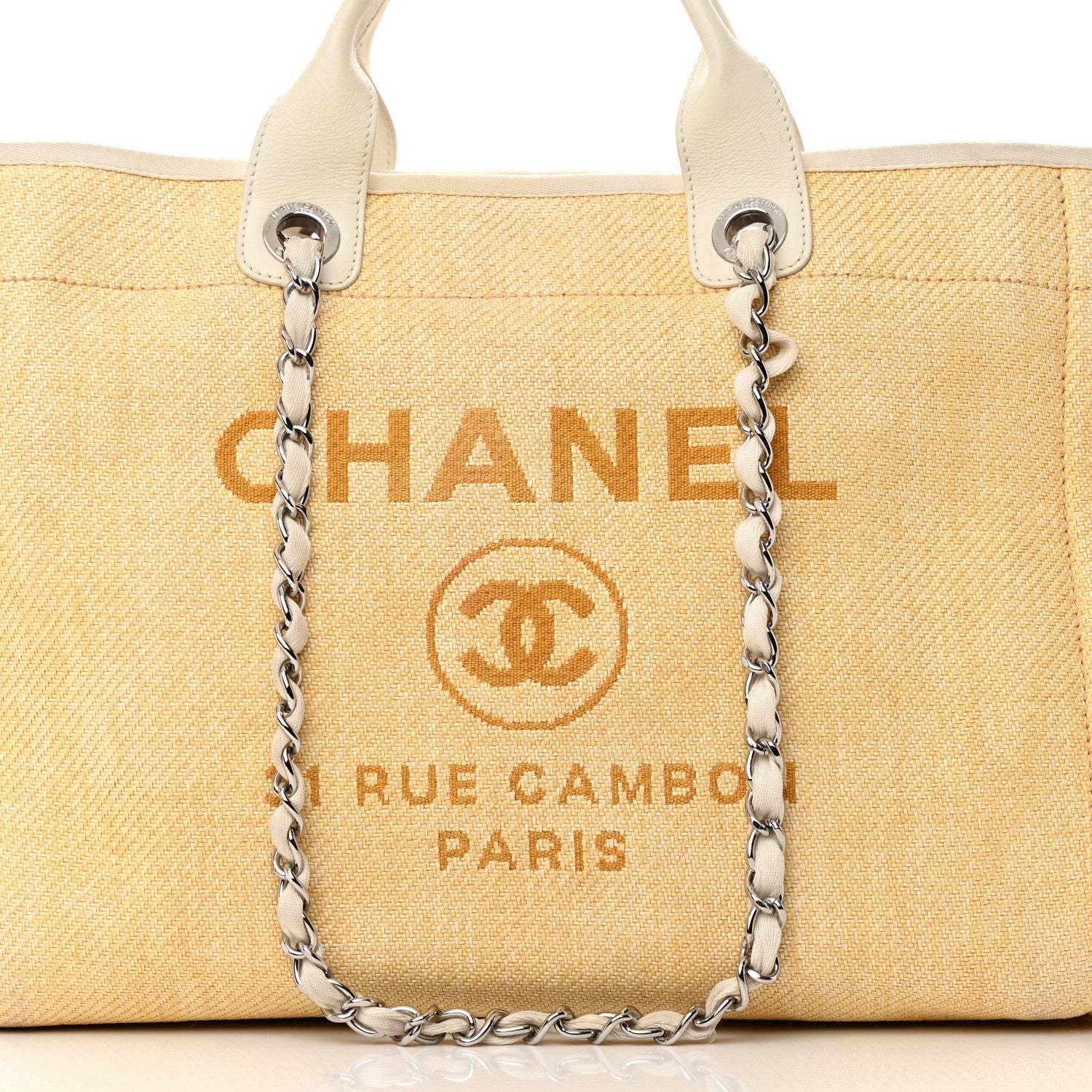 Chanel Woven Straw Raffia Medium Deauville Tote Beige 8 of 22