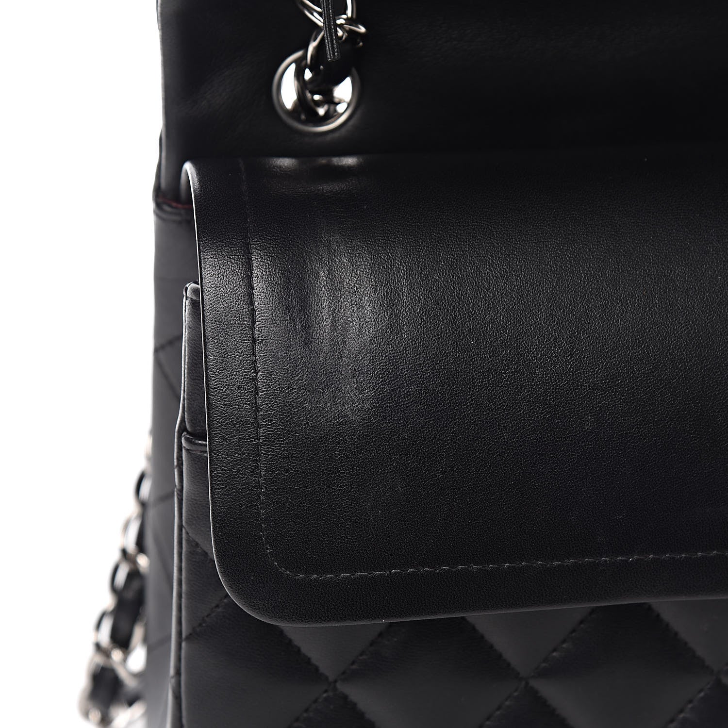 Chanel Lambskin Quilted Jumbo Double Flap Black 10 of 18