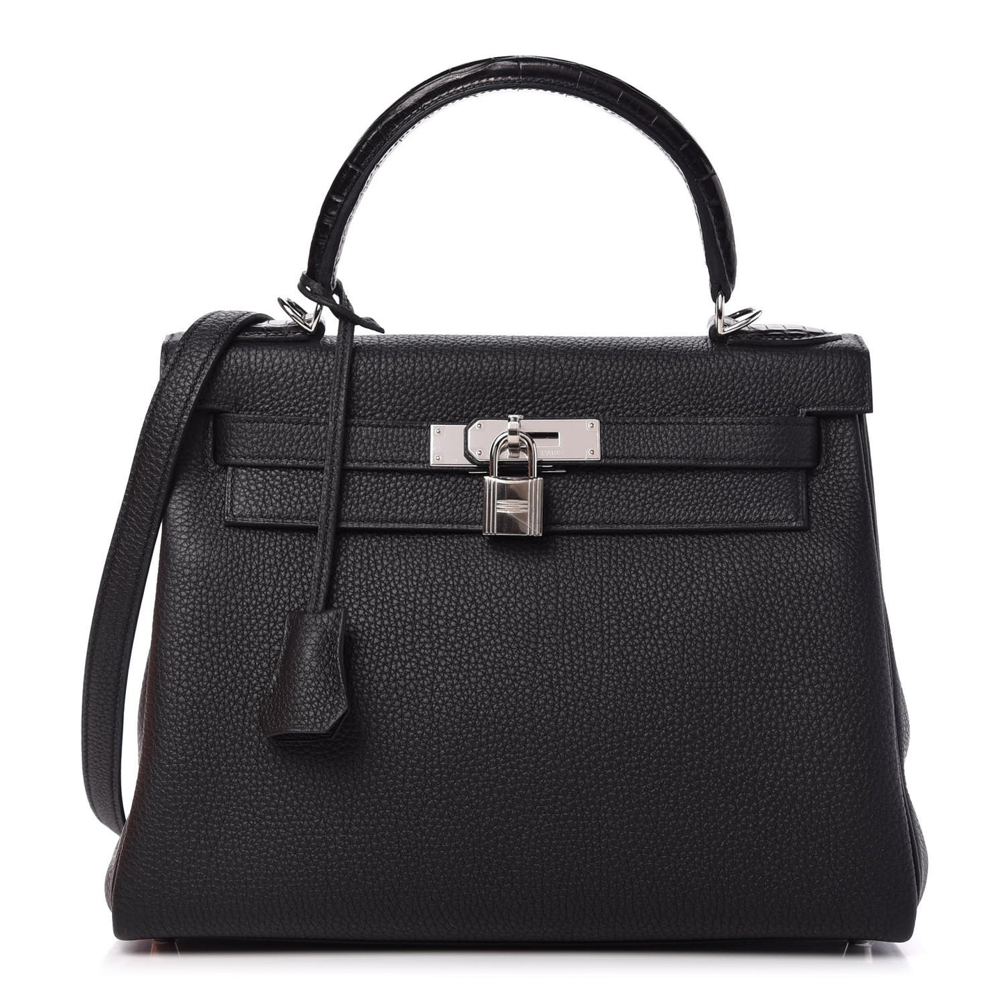 Togo Matte Alligator Kelly Retourne Touch 28 Black