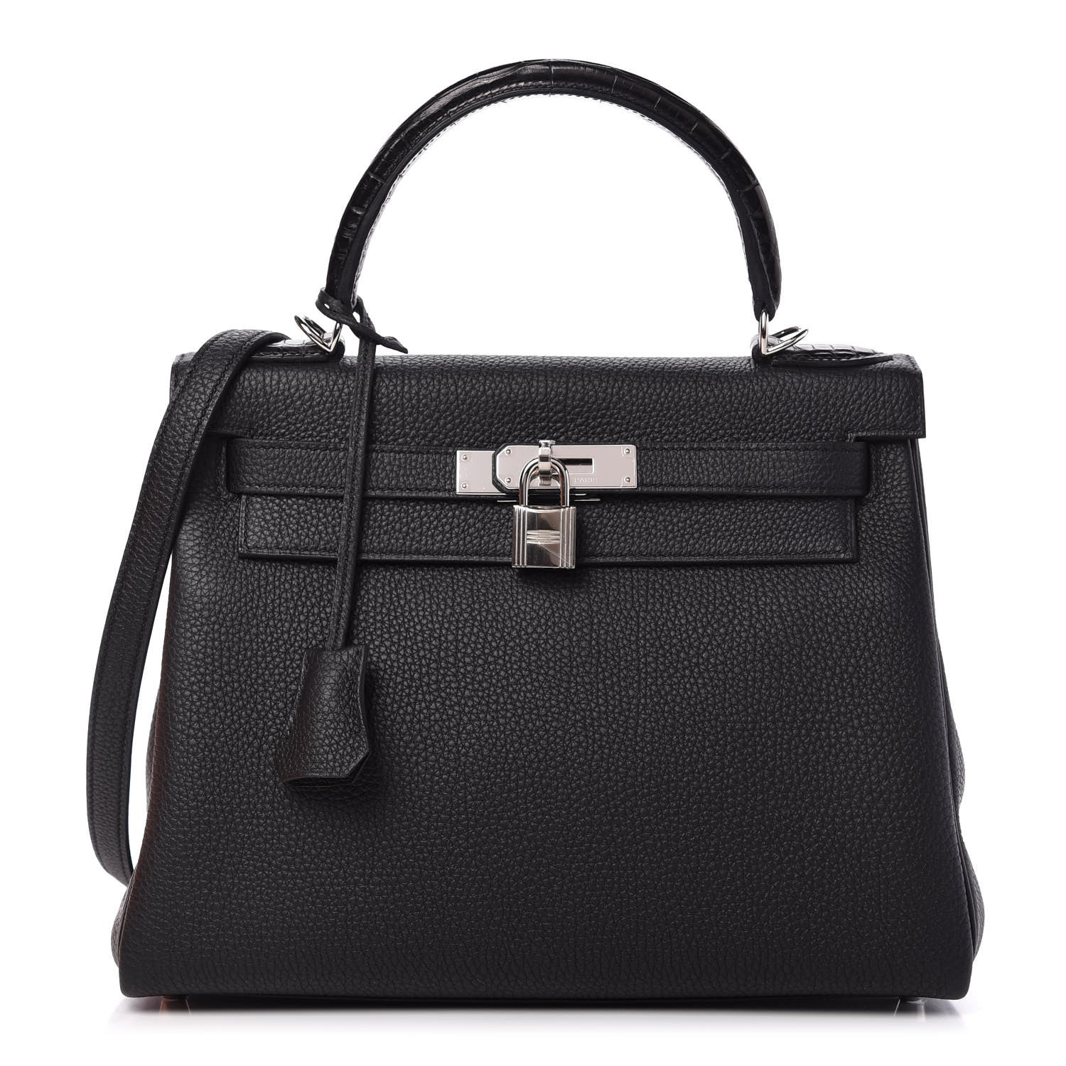 Hermes Togo Matte Alligator Kelly Retourne Touch 28 Black 1 of 11
