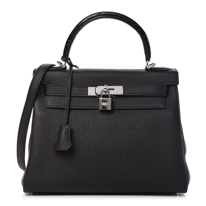 Hermes Togo Matte Alligator Kelly Retourne Touch 28 Black 1 of 11