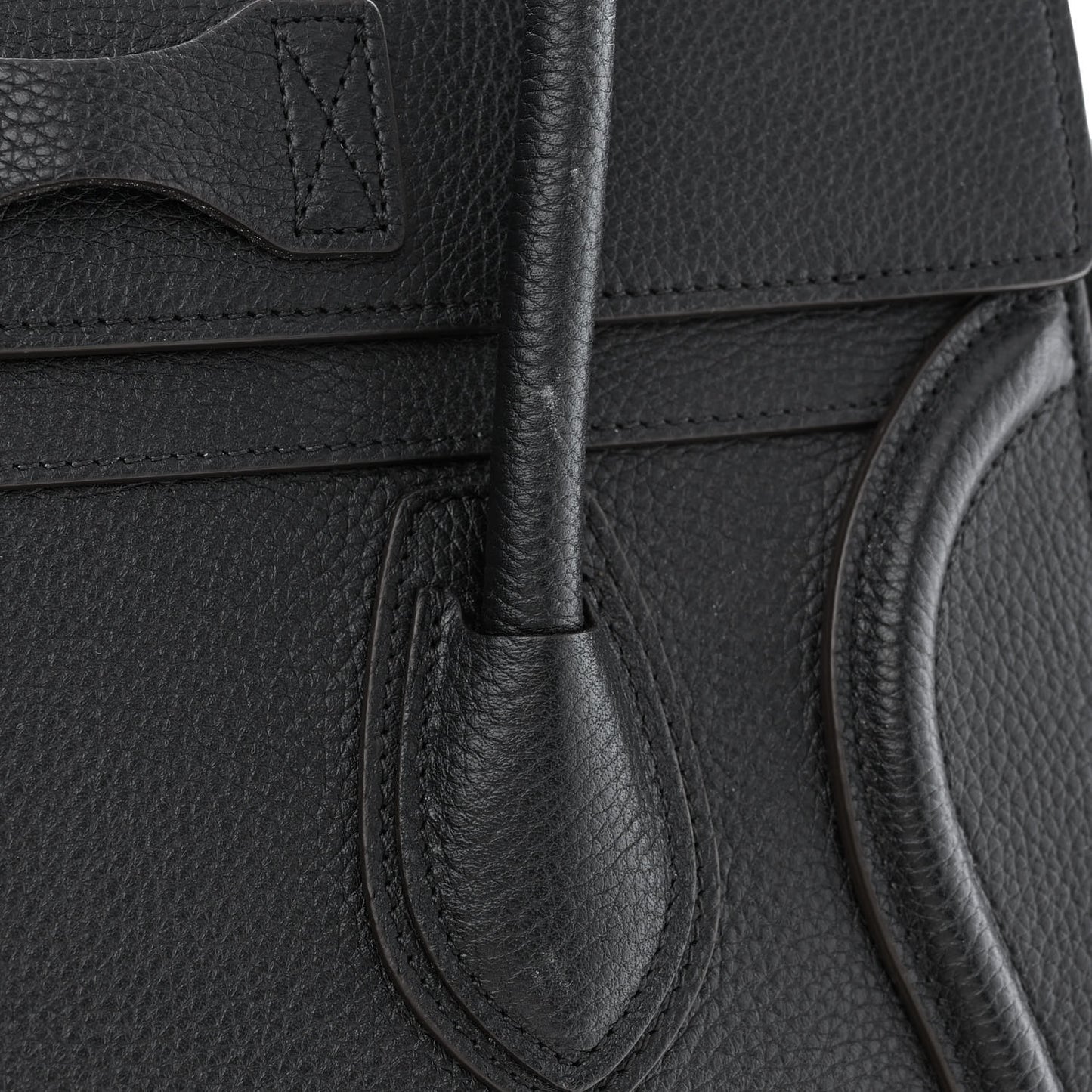 Drummed Calfskin Micro Luggage Black