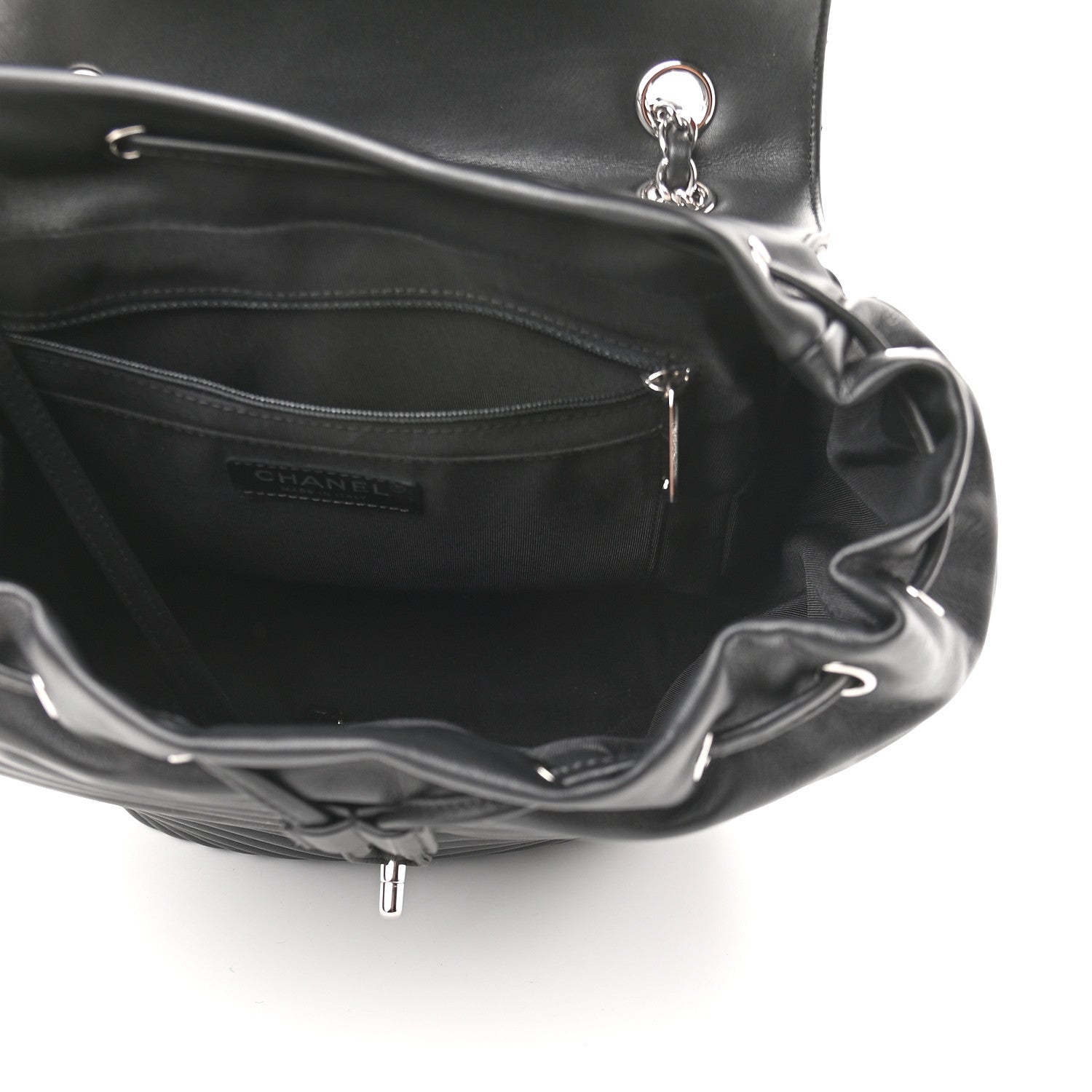 Chanel Calfskin Chevron Quilted Large Urban Spirit Backpack Black 5 of 9