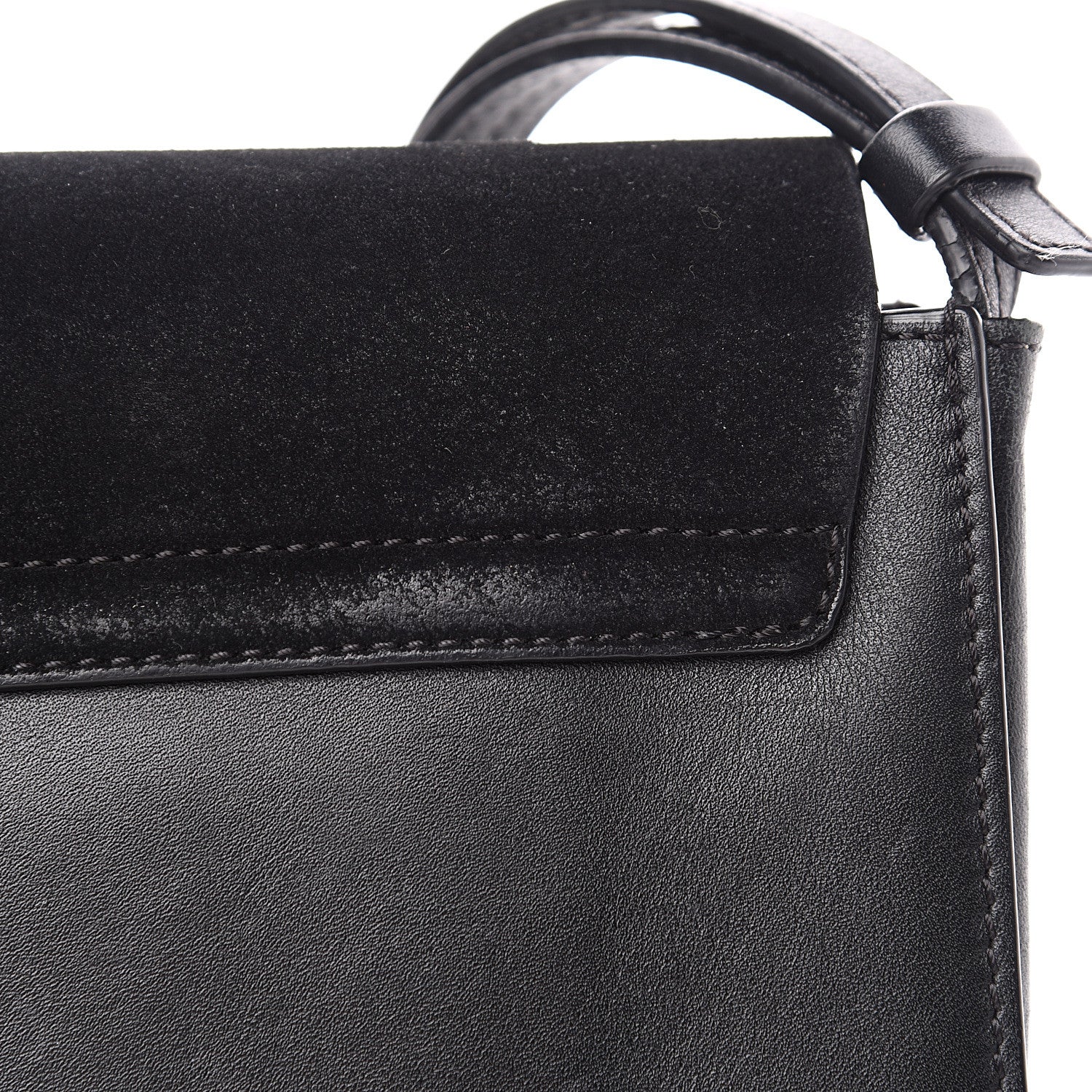 Chloe Suede Calfskin Small Faye Shoulder Bag Black 9 of 14