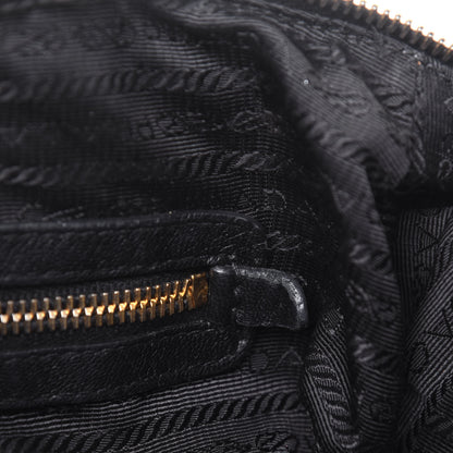 Prada Nylon Tessuto Soft Calfskin Small Shopping Satchel Black 11 of 34