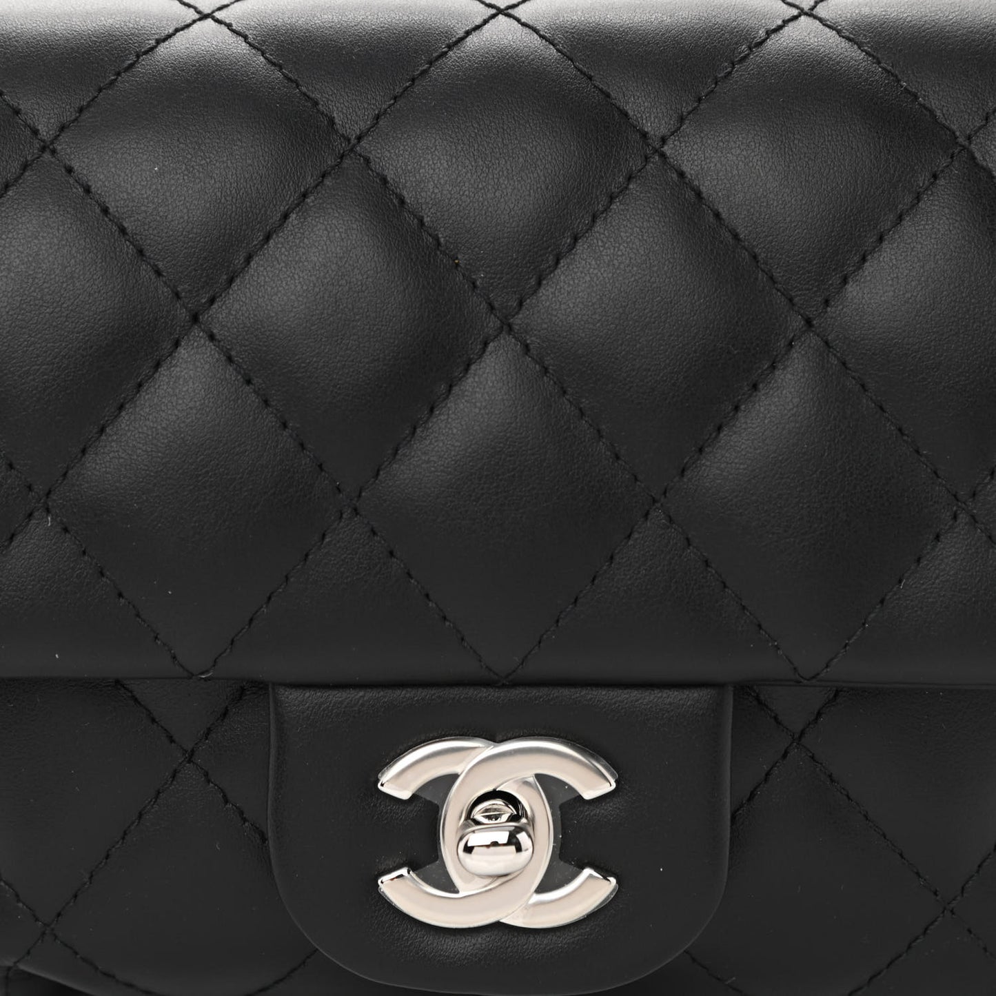 Calfskin Quilted CC Uniform Flap Belt Bag Black