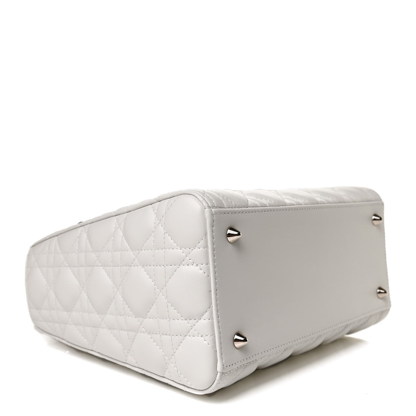 Lambskin Cannage Medium Lady Dior White
