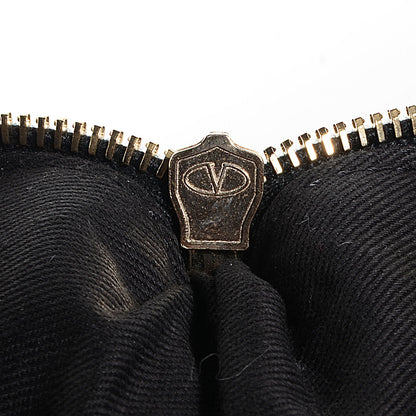 Valentino Garavani Vitello Large Rockstud Zip Wristlet Pouch Black 8 of 9