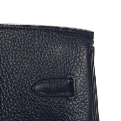 Hermes Taurillon Clemence Birkin 35 Bleu Indigo 31 of 36