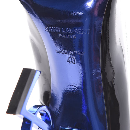 Saint Laurent Patent Calfskin Opyum 110 Pumps 40 Black Blue 8 of 15