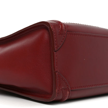 Celine Smooth Calfskin Nano Luggage Burgundy 8 of 9