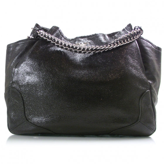 Prada Cervo Lux Chain Shoulder Bag Black 1 of 12