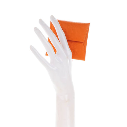 Hermes Chevre Mysore Bastia Coin Purse Orange 2 of 7