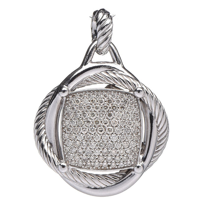 David Yurman Sterling Silver Diamond 32mm Large Infinity Pendant 1 of 4