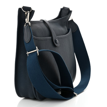 Hermes Taurillon Clemence Evelyne III PM Bleu De Prusse 3 of 10