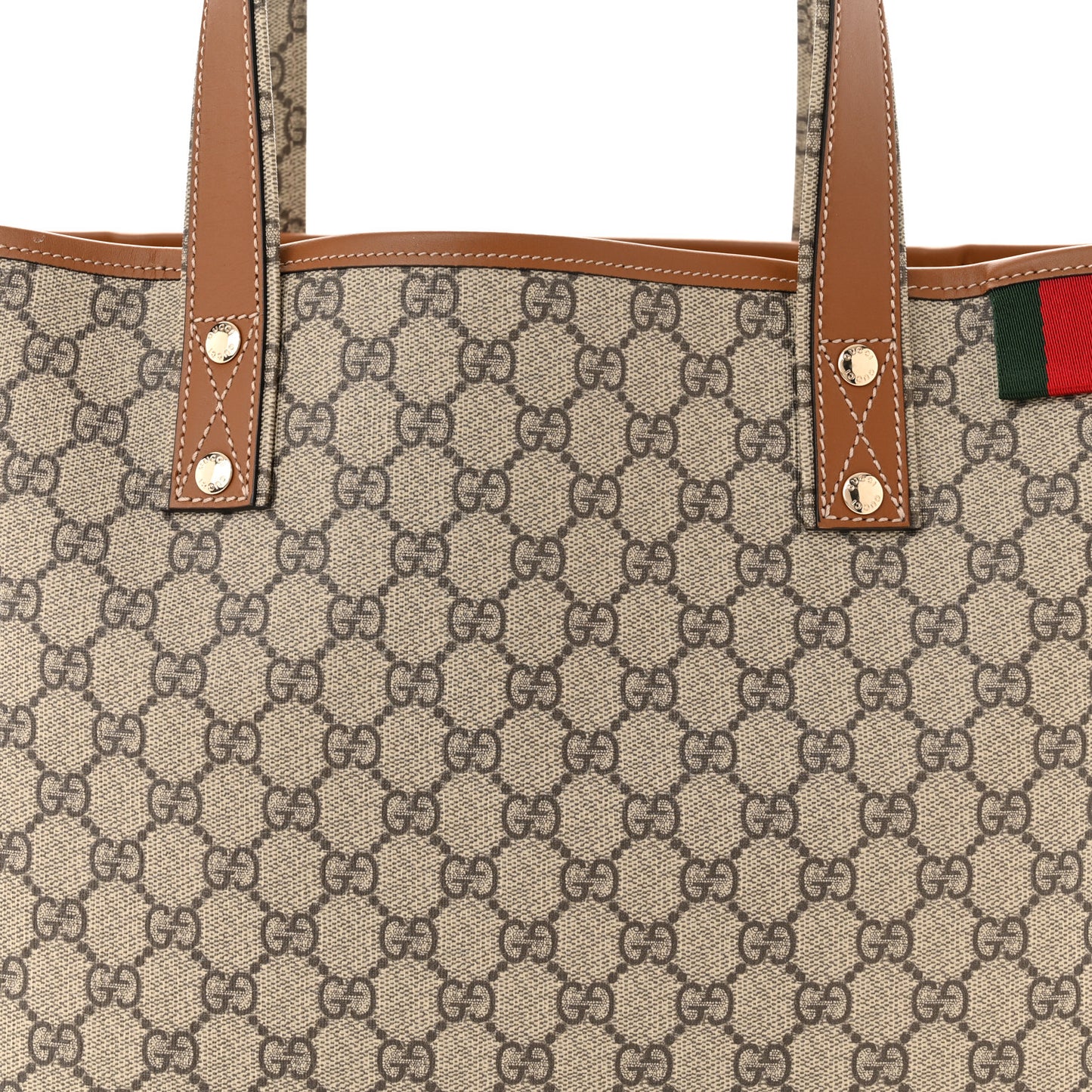 GG Plus Monogram Medium Signature Web Loop Tote Brown